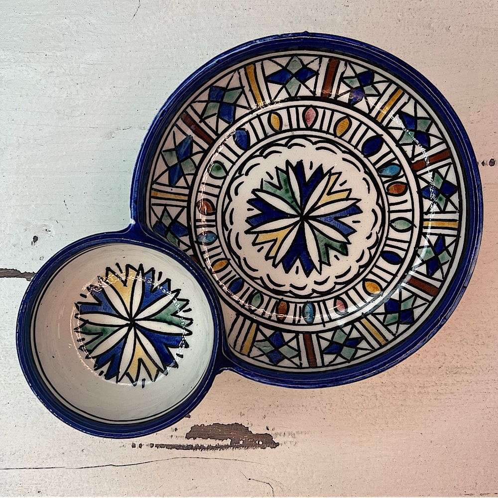 Vintage Moroccan Ceramic Dish